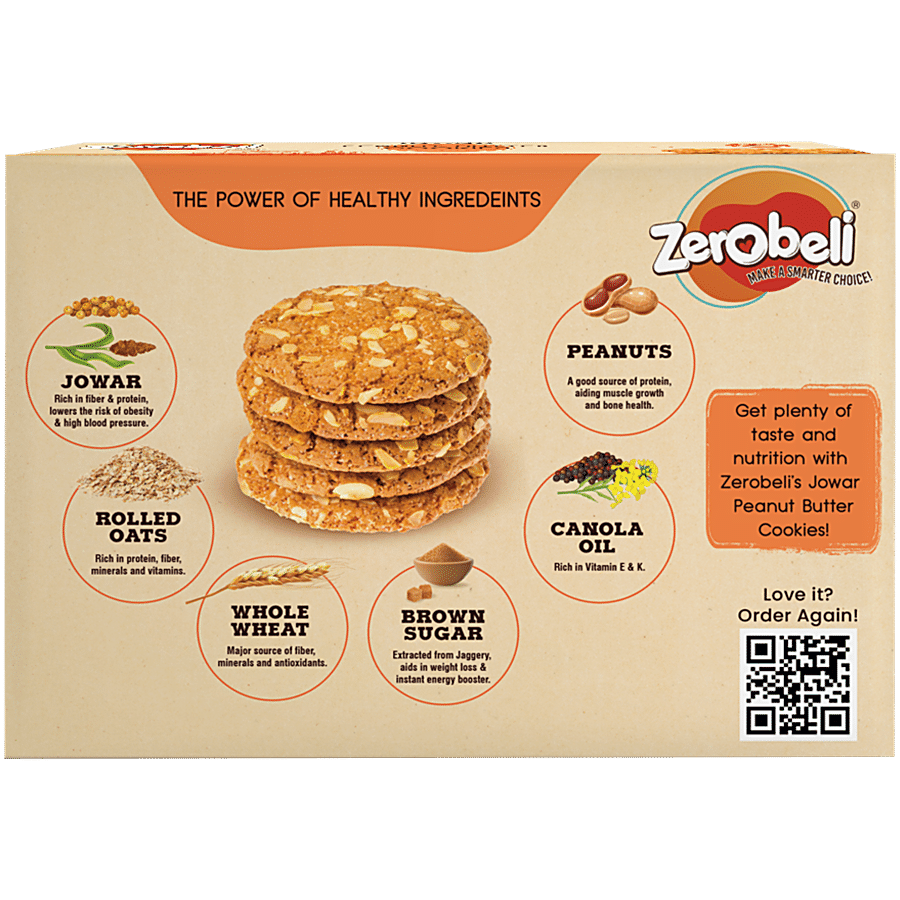 Zerobeli Jowar Peanut Butter Cookies - 100% Whole Grain