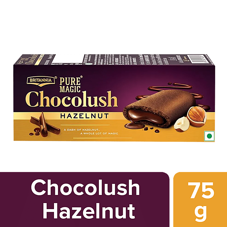 Britannia Pure Magic Chocolush Cookies - Hazelnut Chocolate Filled