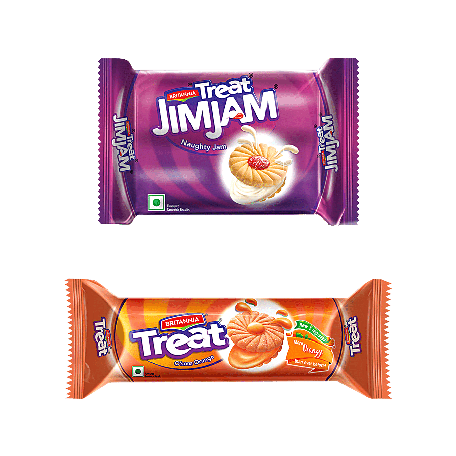 Britannia Treat JimJam Biscuits 150gm + Treat Orange Biscuits 150gm