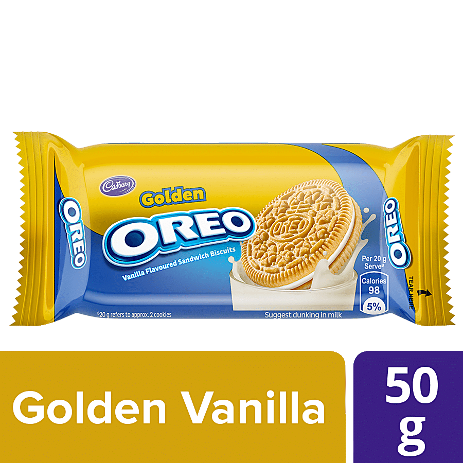 Cadbury Oreo Oreo Golden Sandwich Biscuits - Vanilla