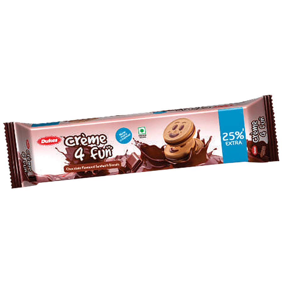 Dukes  Creme 4 Fun Chocolate Flavoured Sandwich Biscuits - Creamy