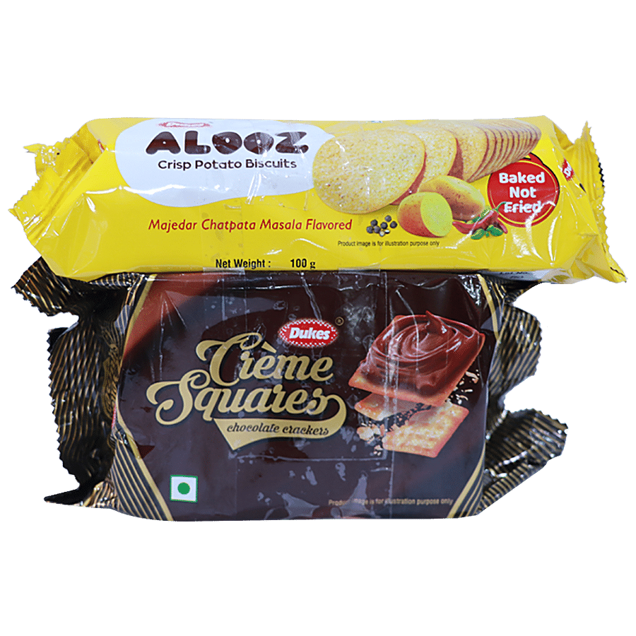 Dukes  Super Saver Combi - Crème Squares Chocolate Crackers + Alooz Crisp Potato Biscuit