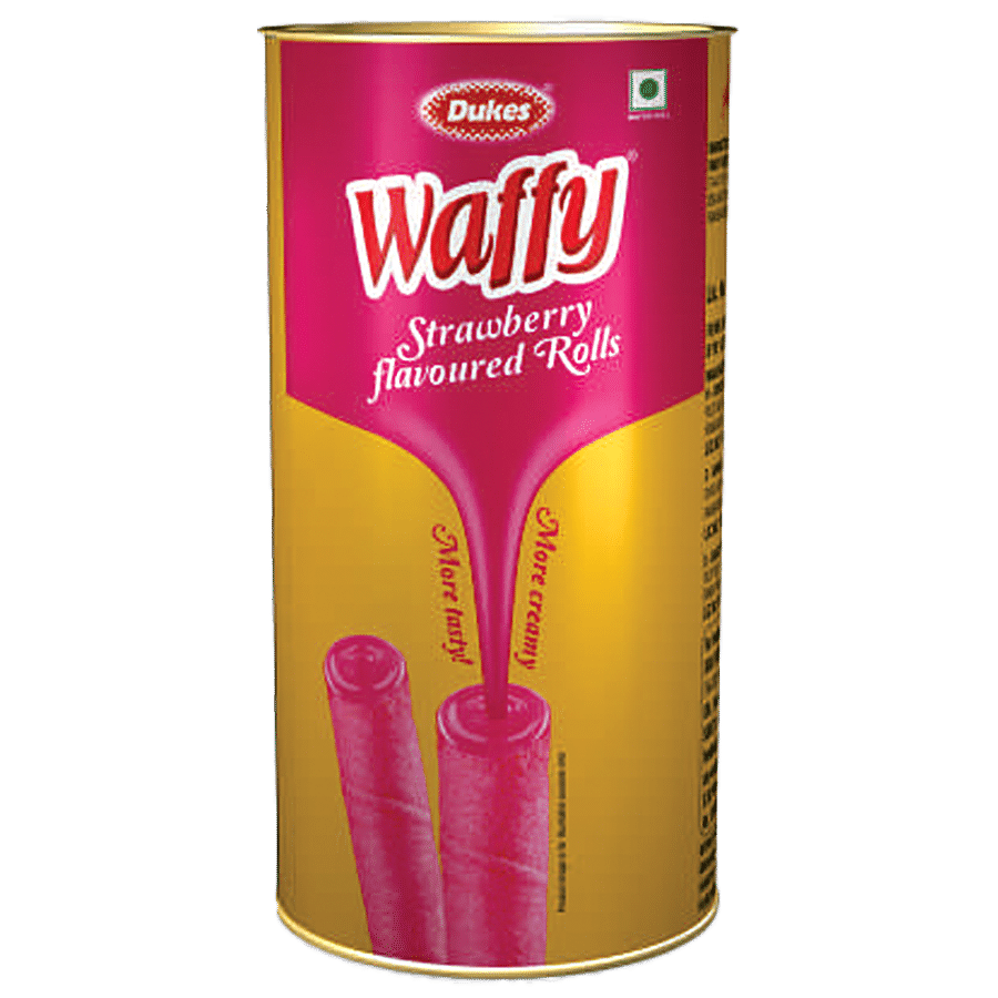 Dukes  Waffy Strawberry Flavoured Rolls - Creamy