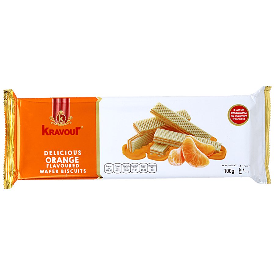 Kravour Orange Flavoured Wafer Biscuits