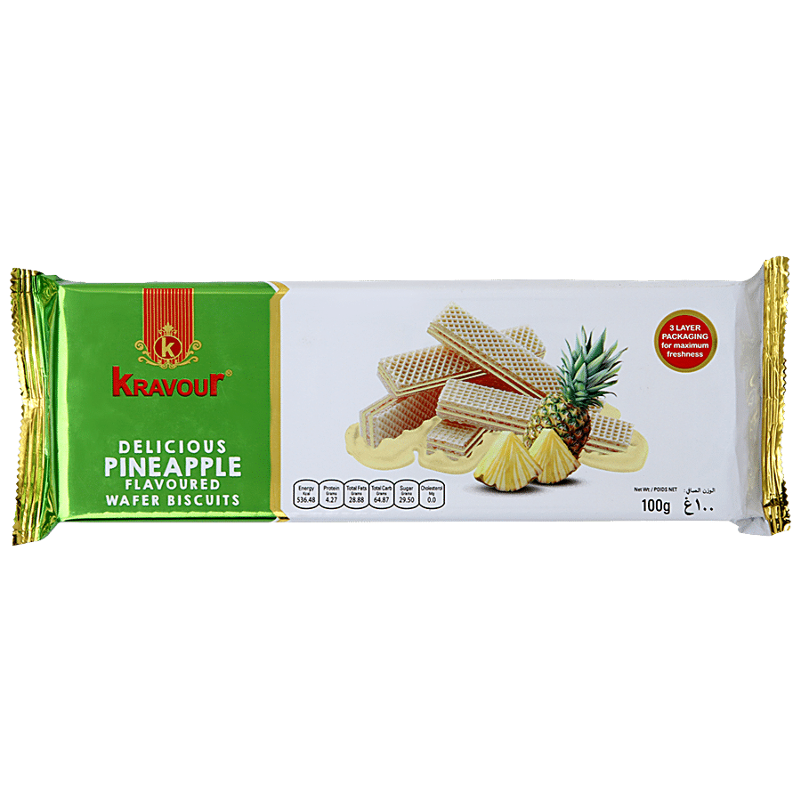 Kravour Pineapple Flavoured Wafer Biscuits