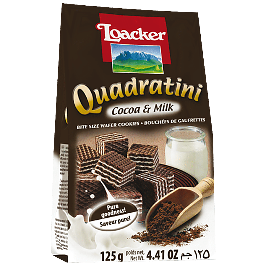 Loacker Quadratini Wafer Cookies - Cocoa & Milk