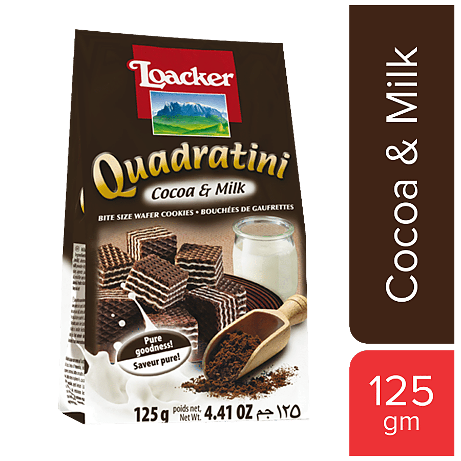 Loacker Quadratini Wafer Cookies - Cocoa & Milk