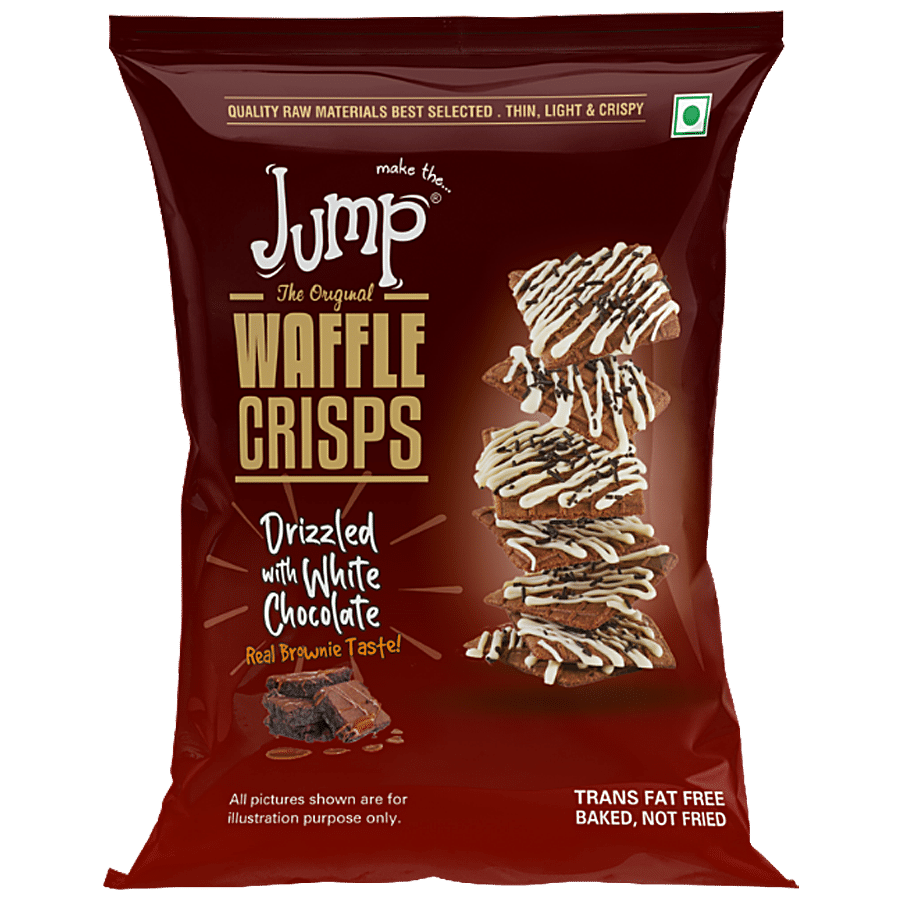 Make The Jump Waffle Crisps - Drizzled with White Chocolate