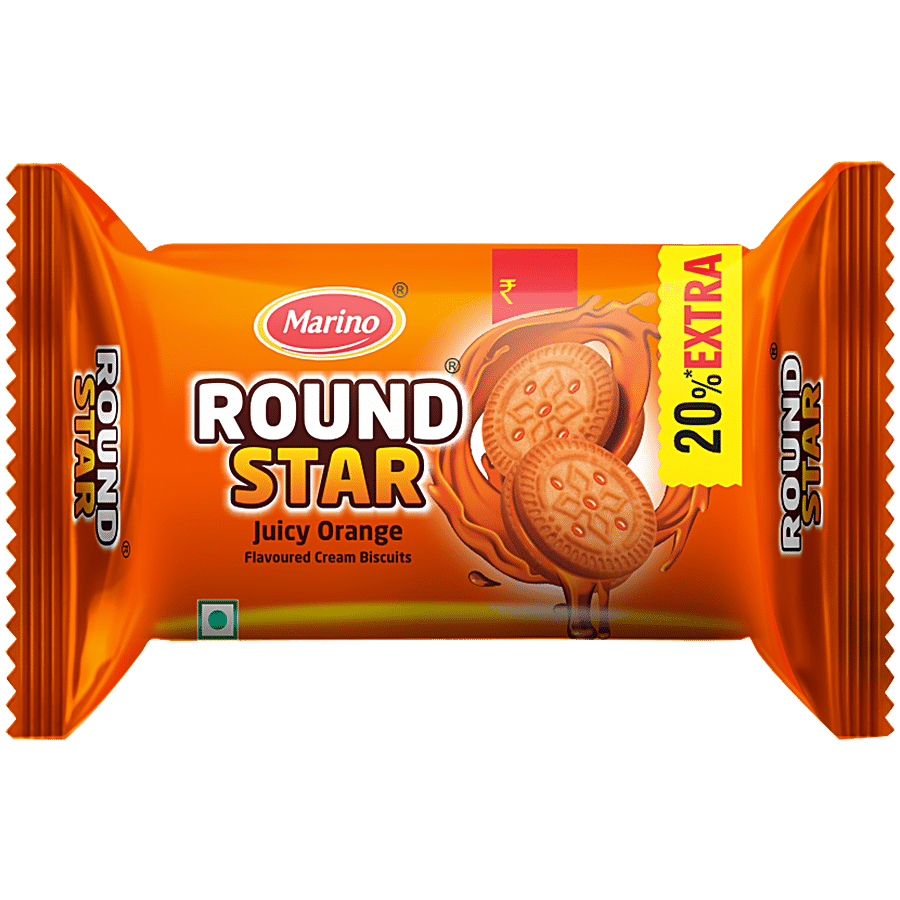 Marino Round Star Sandwich Biscuits - Juicy Orange Cream