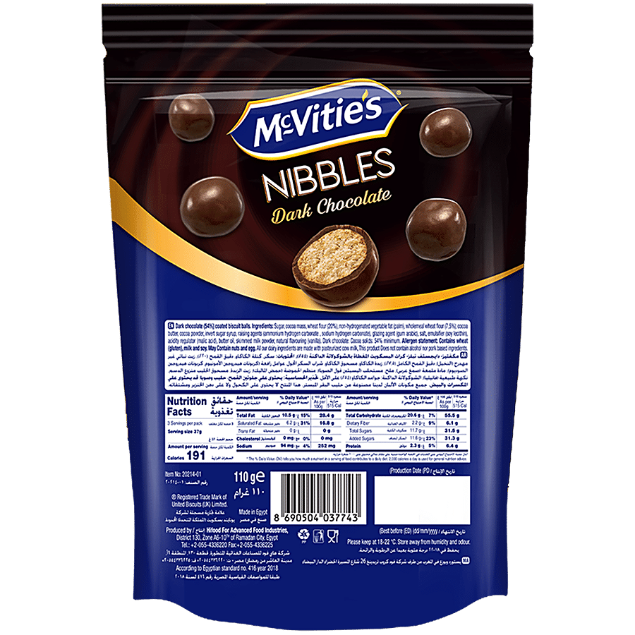 McVitie's Nibbles Dark Chocolate Coated Biscuit Bites