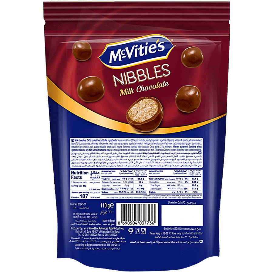 McVitie's Nibbles Milk Chocolate Coated Biscuit Bites