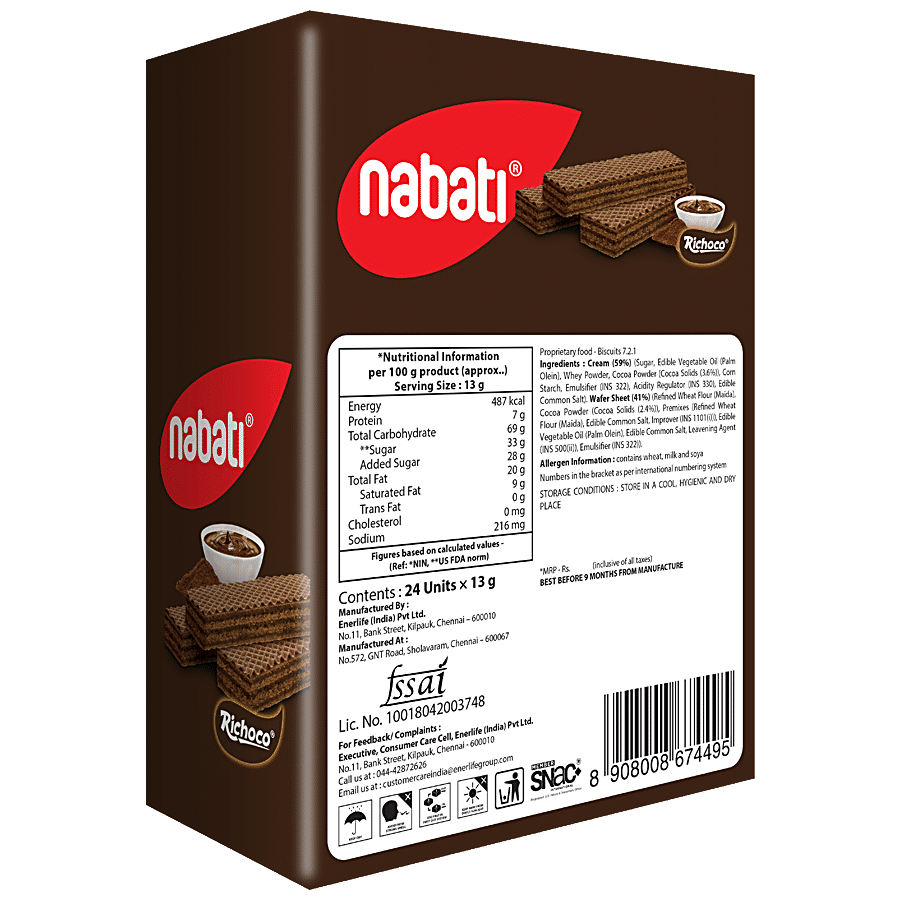 Nabati Richoco Cocoa Cream Wafer Biscuits - Crunchy