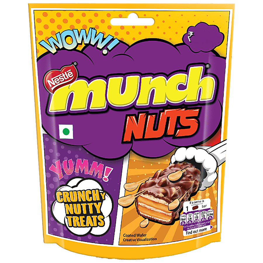 Nestle  Munch Nuts - Chocolate Coated Crunchy Wafer Bar