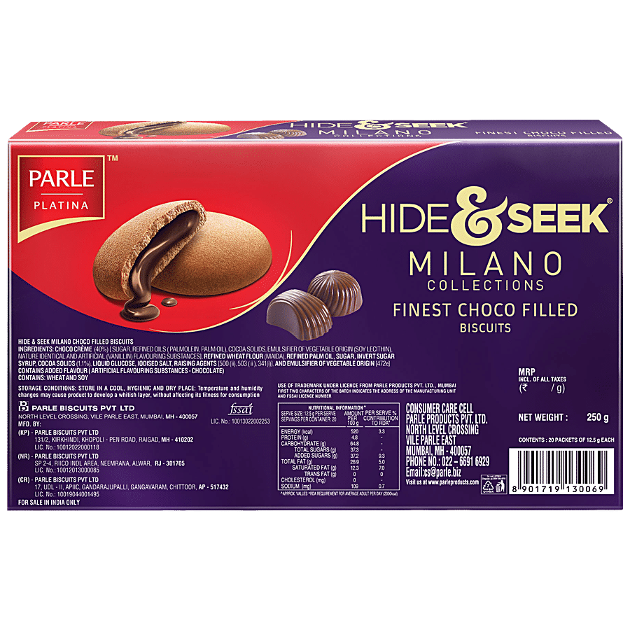 PARLE PLATINA Hide N Seek Milano Finest Choco Filled Biscuits