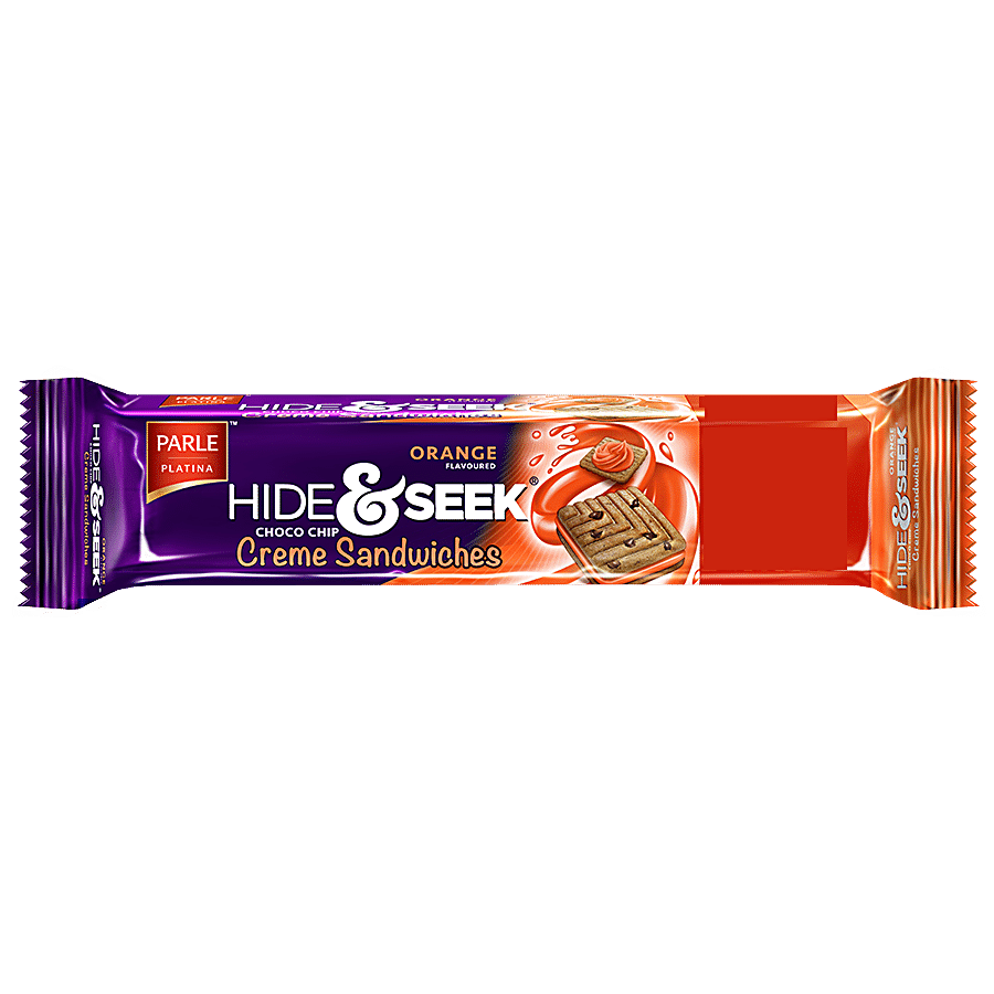 PARLE Platina Hide & Seek Orange Flavoured Choco Chip Creme Sandwiches