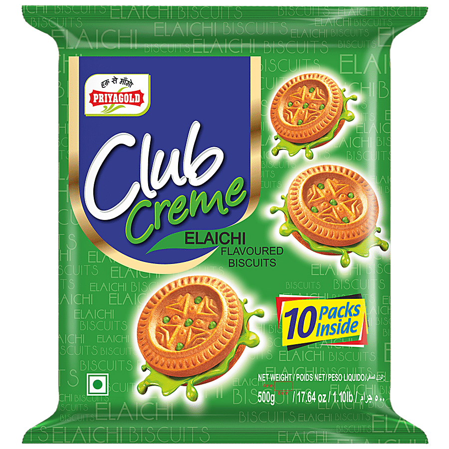 PRIYAGOLD Club Creme Sandwich Biscuits - Elaichi