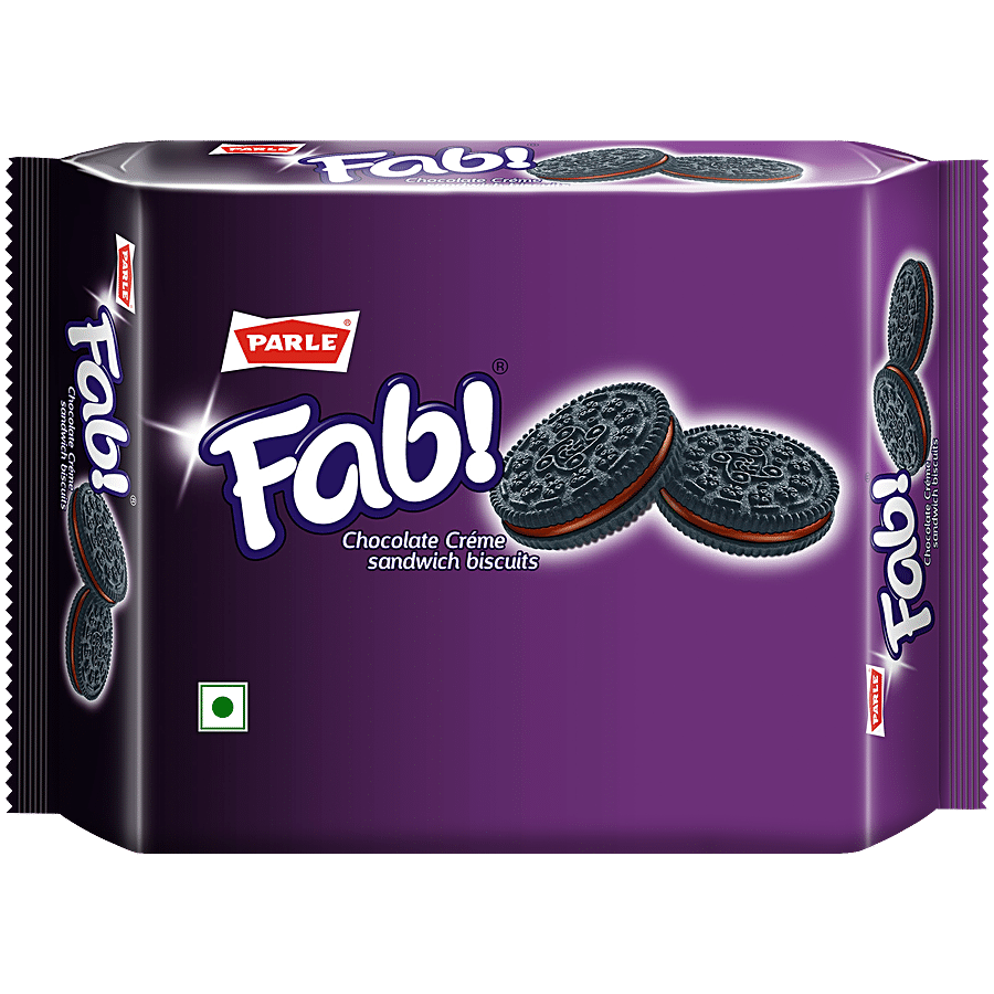 Parle Fab Chocolate Creme Sandwich Biscuits