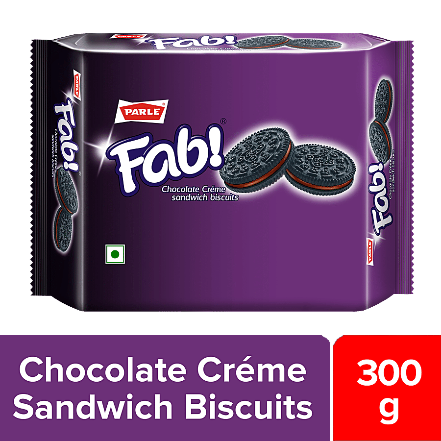 Parle Fab Chocolate Creme Sandwich Biscuits