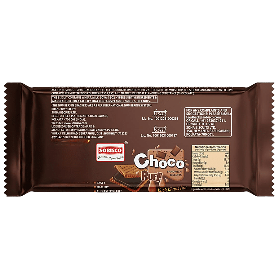 Sobisco Choco Puff Sandwich Cream Biscuits