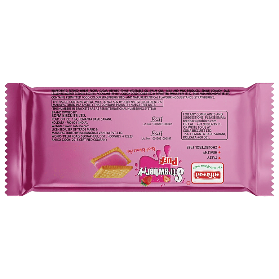 Sobisco Strawberry Puff Sandwich Cream Biscuits