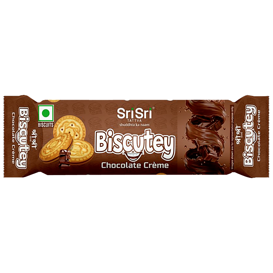 Sri Sri Tattva Biscutey Chocolate Creme Cookies - Teatime Snack