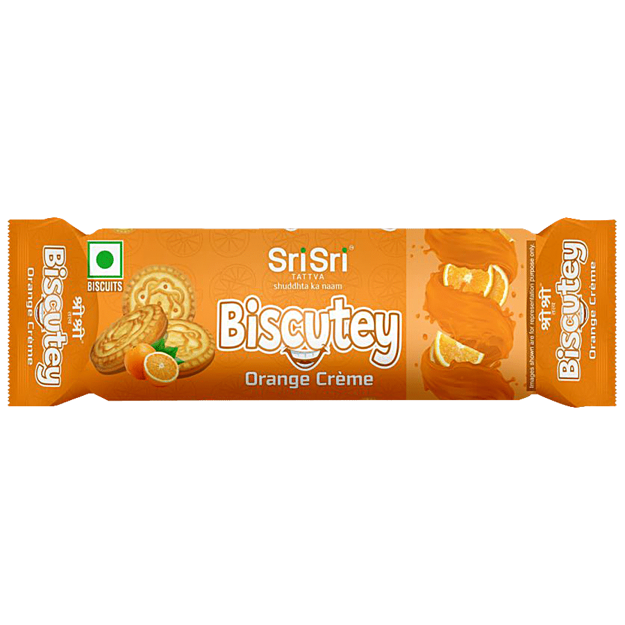 Sri Sri Tattva Biscutey Orange Creme Cookies - Teatime Snack