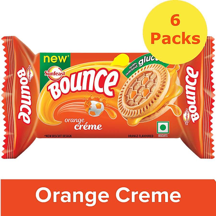 Sunfeast Bounce Biscuits - Orange Creme Cookies