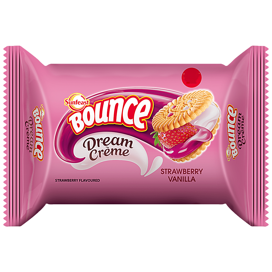 Sunfeast Bounce Dream Cream Biscuits - Strawberry Vanilla