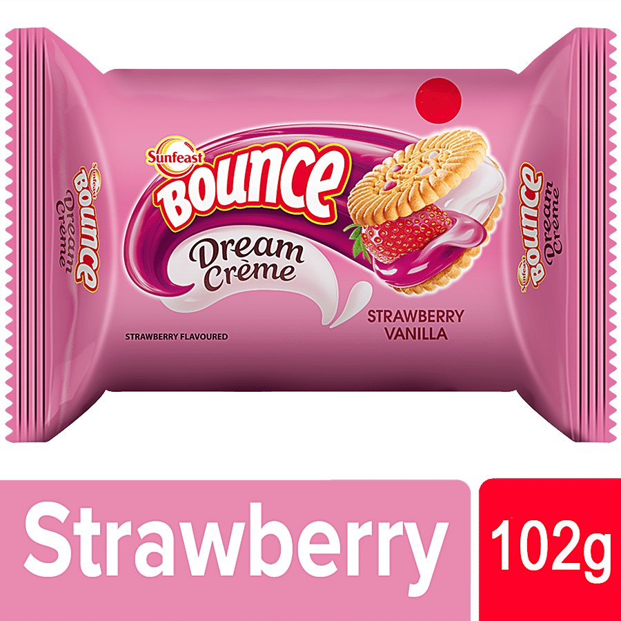 Sunfeast Bounce Dream Cream Biscuits - Strawberry Vanilla