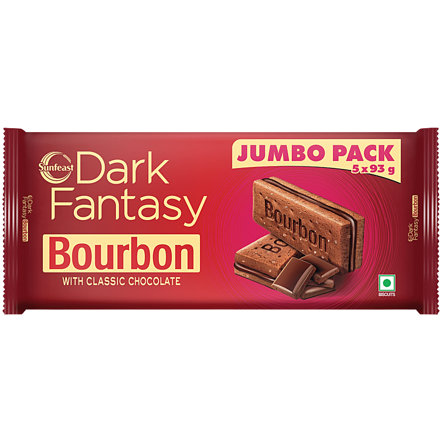 Sunfeast Dark Fantasy Bourbon - With Classic Chocolate Jumbo Pack