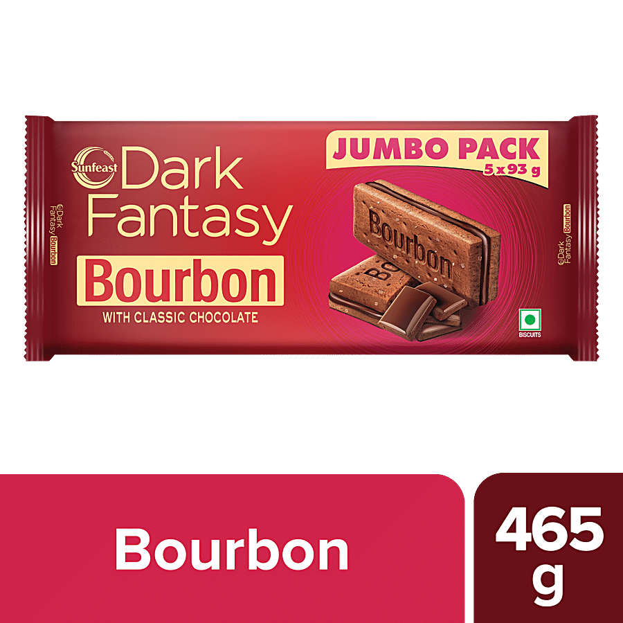 Sunfeast Dark Fantasy Bourbon - With Classic Chocolate Jumbo Pack