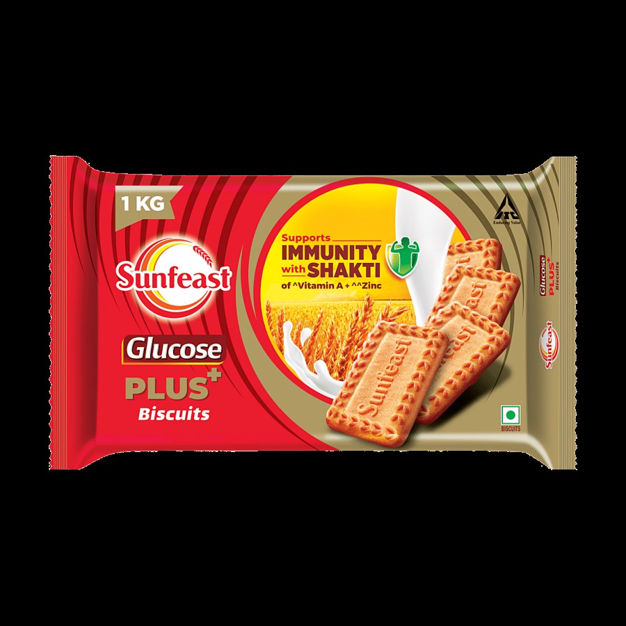 Sunfeast Glucose Plus Biscuits - With Vitamin A & Zinc