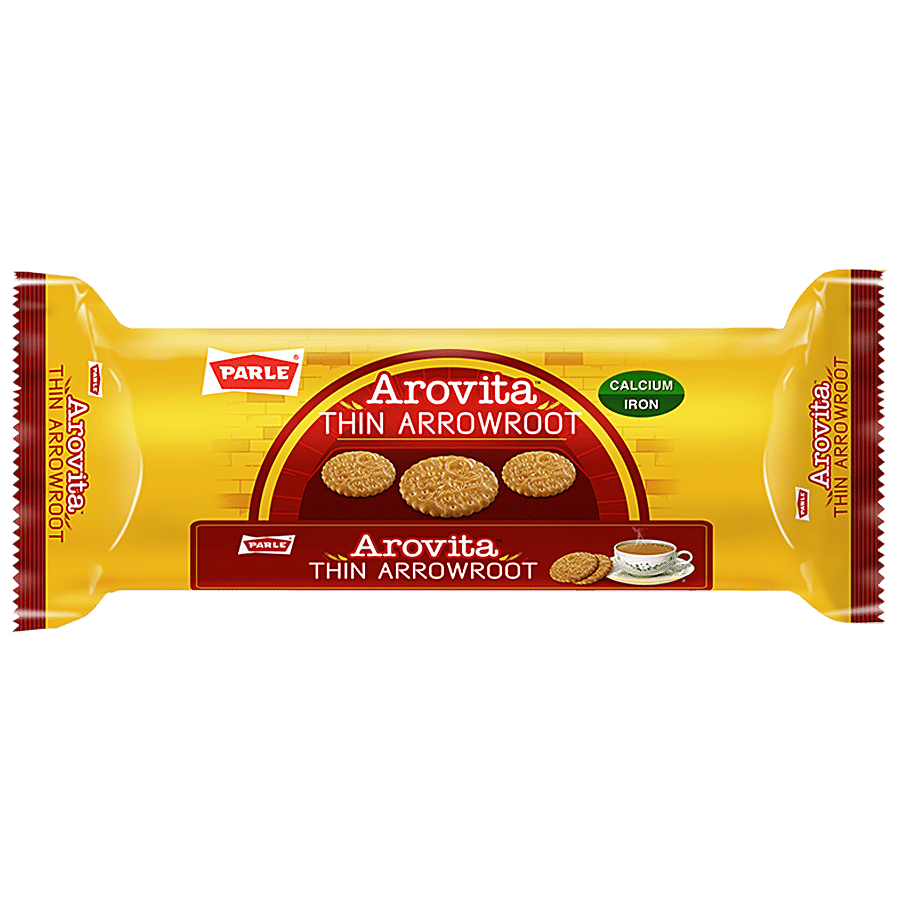 PARLE Arovita Thin Arrowroot Biscuit - Rich In Calcium & Iron