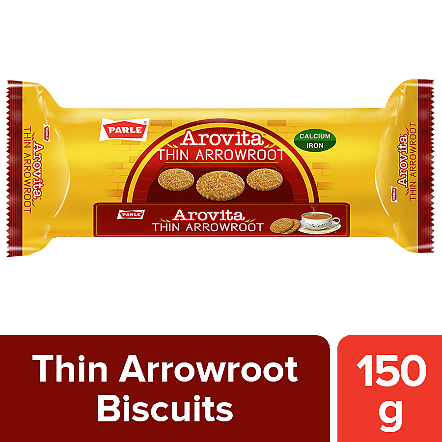 PARLE Arovita Thin Arrowroot Biscuit - Rich In Calcium & Iron