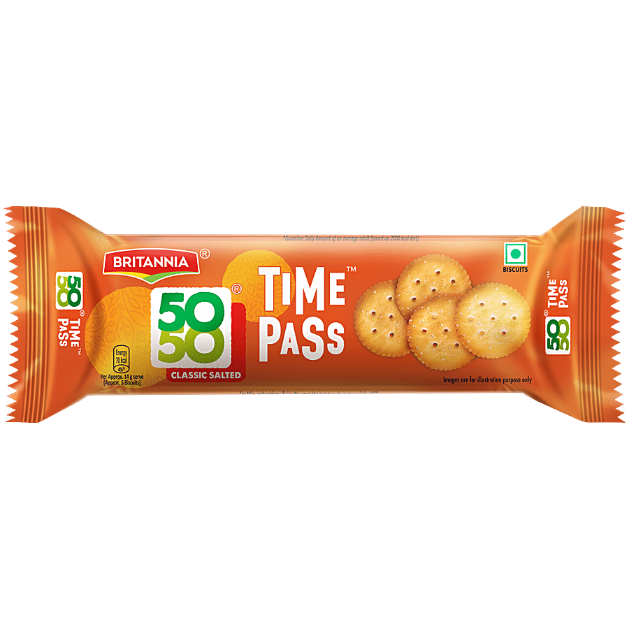 Britannia 50 50 Time Pass Biscuits - Simply Salted