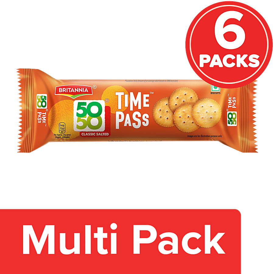 Britannia 50 50 Time Pass Biscuits - Simply Salted