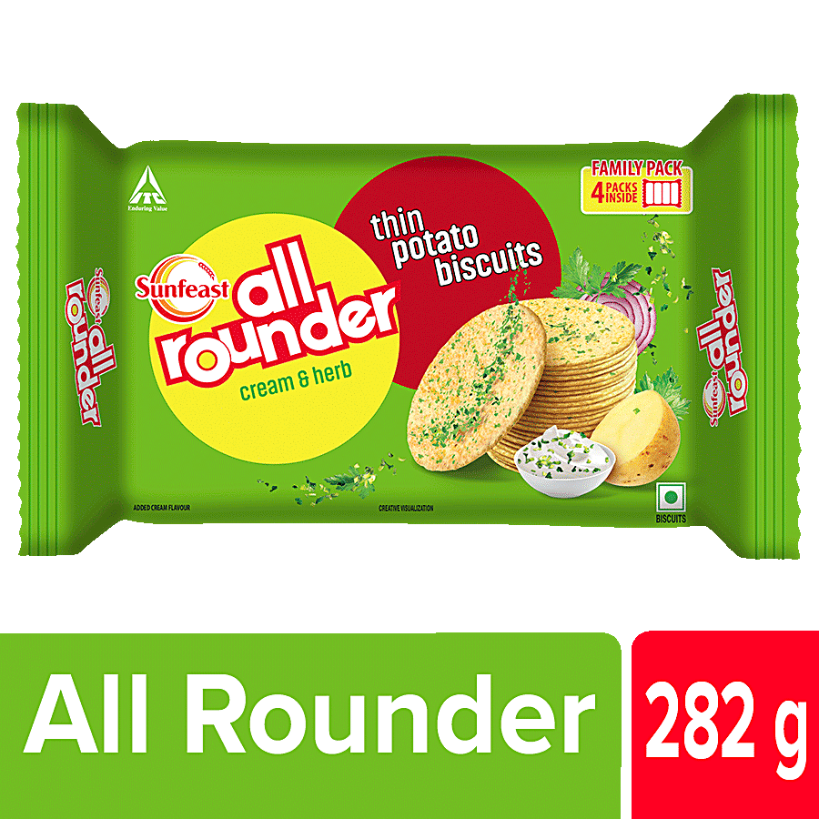 Sunfeast All Rounder Thin Potato Biscuits - Cream & Herb