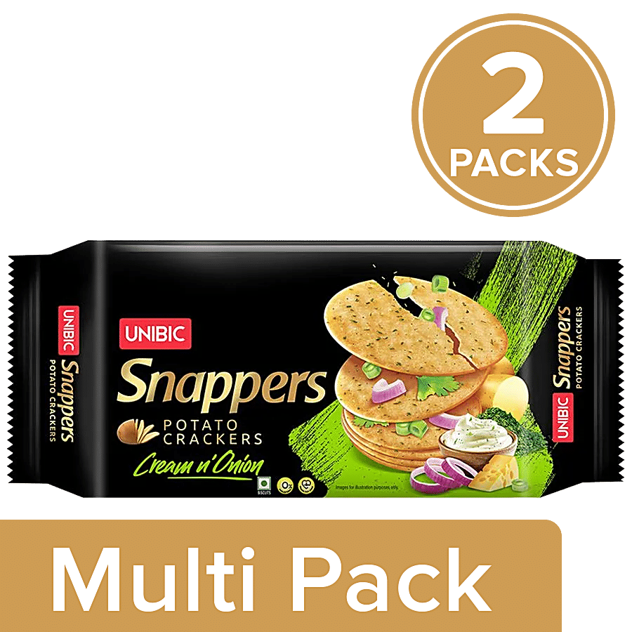 UNIBIC Snappers Potato Crackers - Cream 'N' Onion