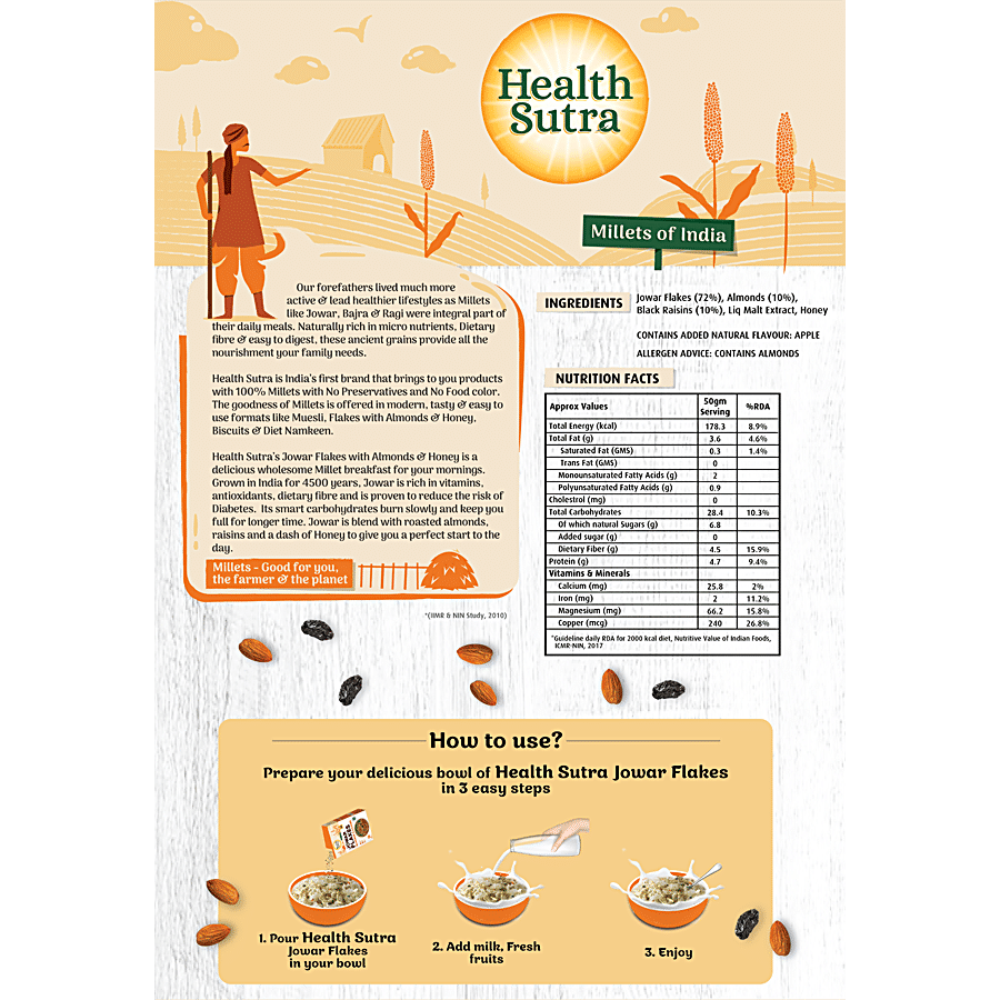 Health Sutra Jowar Flakes With Almonds & Honey