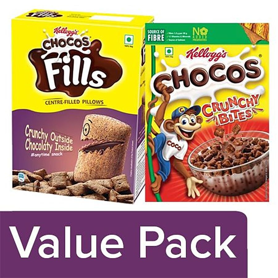 Kellogg's Chocos Fills 250 gm + Chocos - Crunchy Bites 390 gm