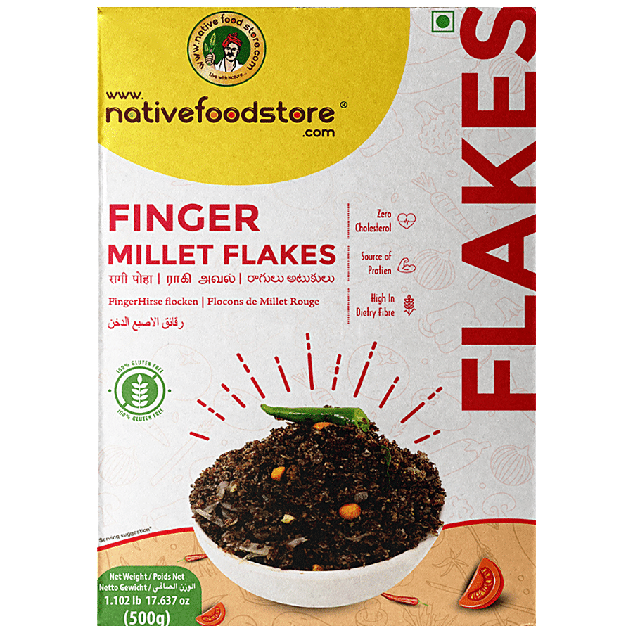 Nativefoodstore Ragi/Finger Millet Flakes - Rich In Protein & Fibre