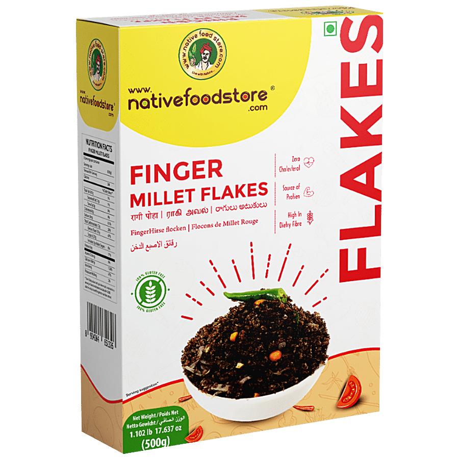 Nativefoodstore Ragi/Finger Millet Flakes - Rich In Protein & Fibre