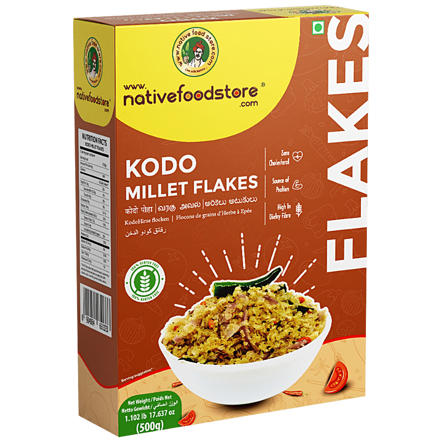 Nativefoodstore Varagu/Kodo Millet Flakes - Rich In Protein & Fibre