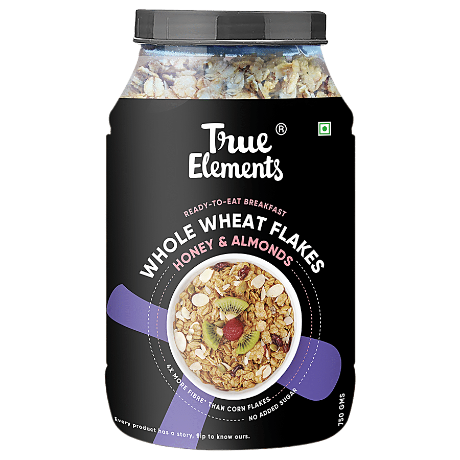 True Elements Whole Wheat Flakes - Honey & Almonds