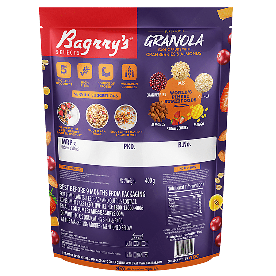 Bagrrys Granola Exotic Fruits - Cranberries