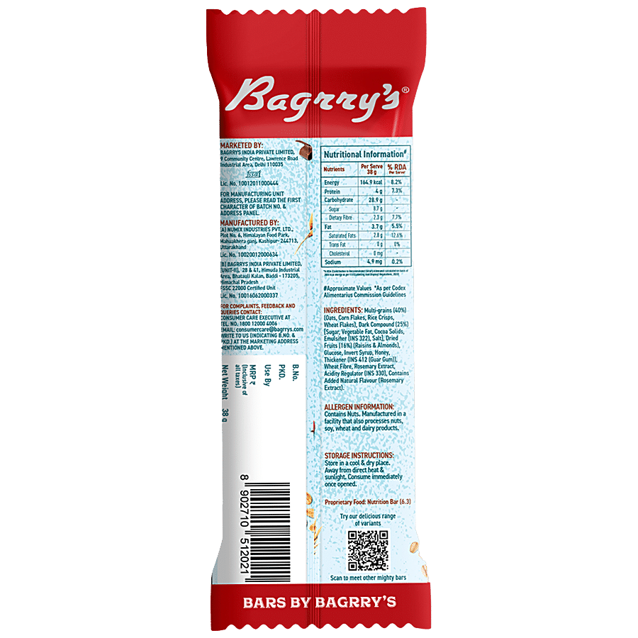 Bagrrys The Mighty Muesli Bar - Choco Nut Delight