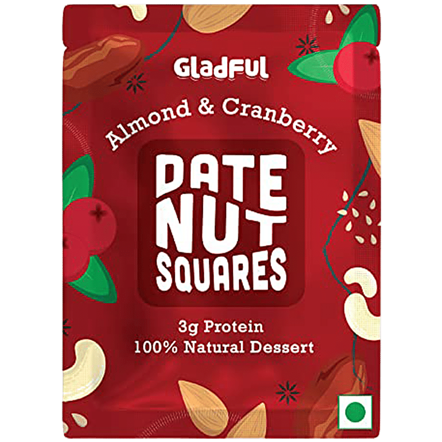 Gladful Date Nut Squares - Almond & Cranberry