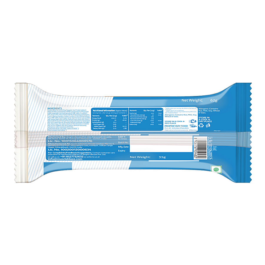 MuscleBlaze 10 g Protein Bar - Cookies & Cream