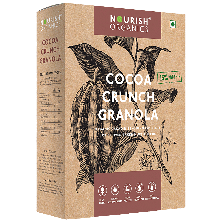 Nourish Organics Cocoa Crunch Granola - Rich In Antioxidants