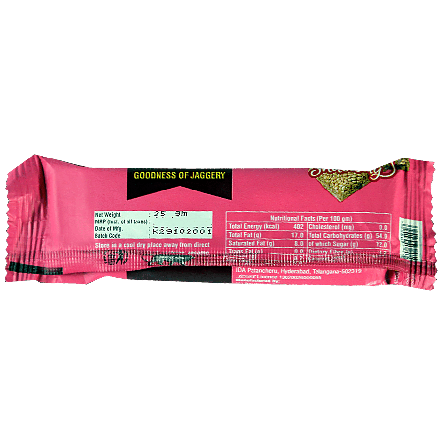 Rigdam Millet Sesame Snack Bar - Rich In Fibre